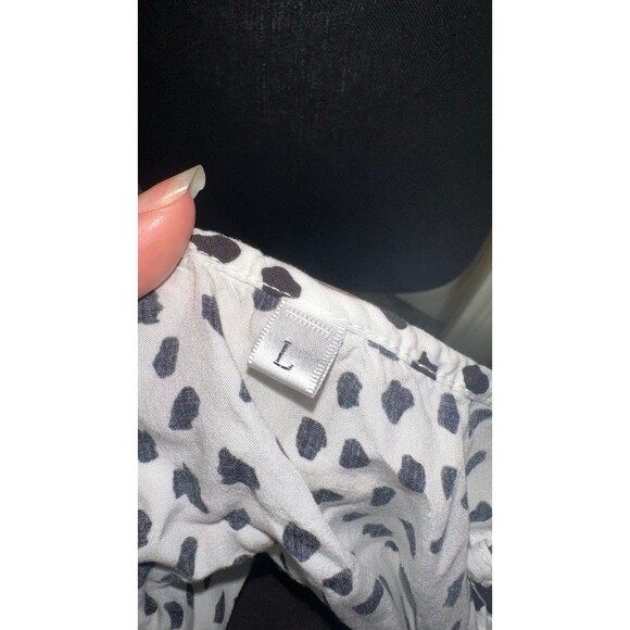 Chic summer spring black & white spotted polka dot midi maxi dress size large - Picture 9 of 9